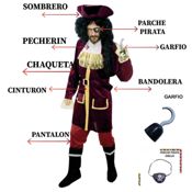 miniatura Disfraz de Capitán Garfio para Hombre 3