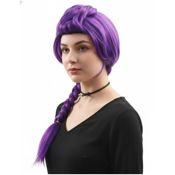 miniatura Peluca K-pop Lila Trenza Larga 4