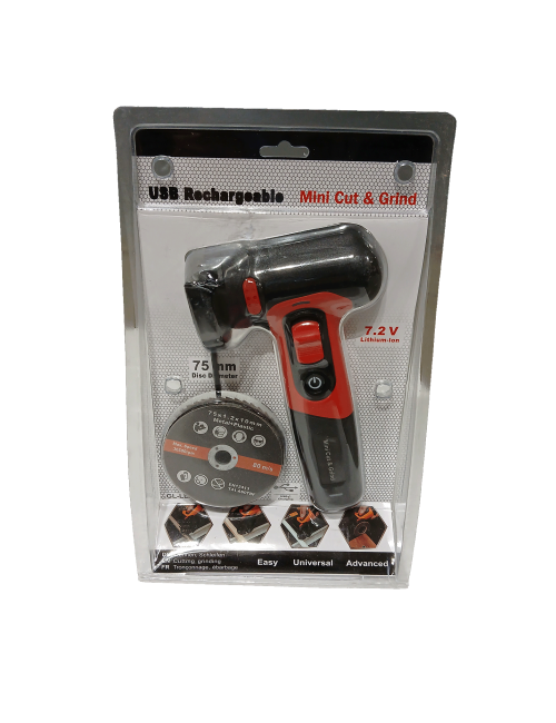 Mini Cortadora y Pulidora Eléctrica USB Recargable 7.2V para múltiples superficies y con accesorios