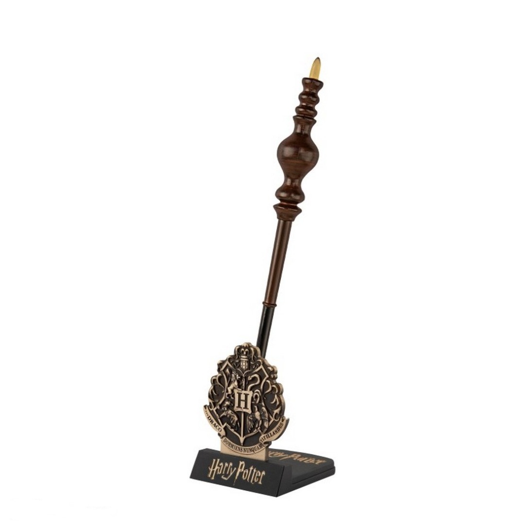 Varita Bolígrafo Harry Potter con Soporte Escudo Hogwarts de Mc Gonagall +-25cm 1