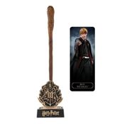 miniatura Varita Bolígrafo Harry Potter con Soporte Escudo Hogwarts de Ron Weasley +-25cm 2