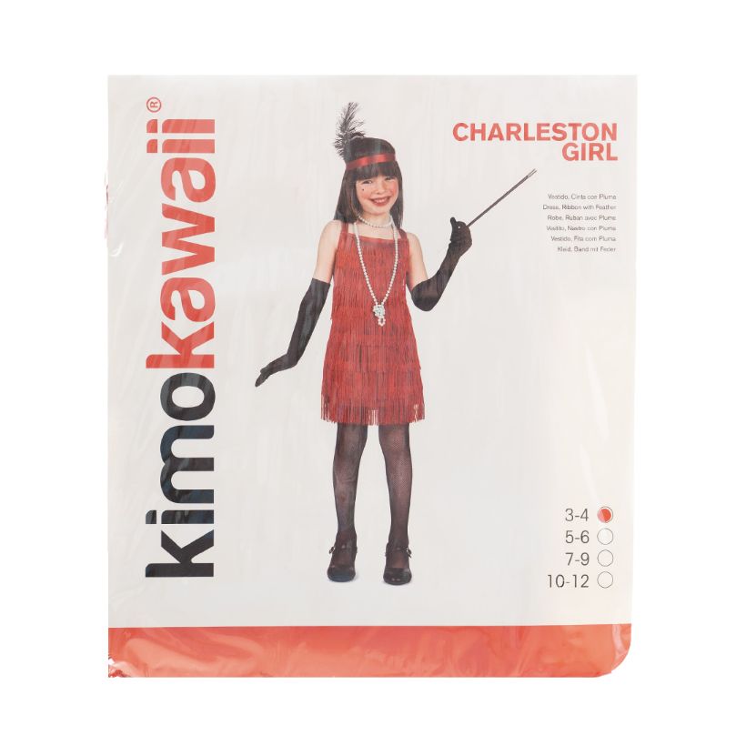 Disfraz Infantil Niña Charlestón Rojo