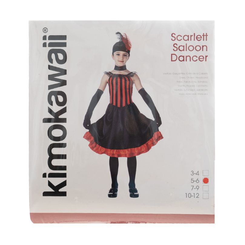 Disfraz Infantil Bailarina de Salón Can-can Rojo