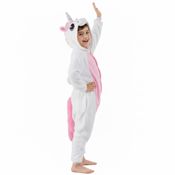 miniatura Disfraz de Unicornio Infantil – Mono Kigurumi Rosa Claro y Blanco 3