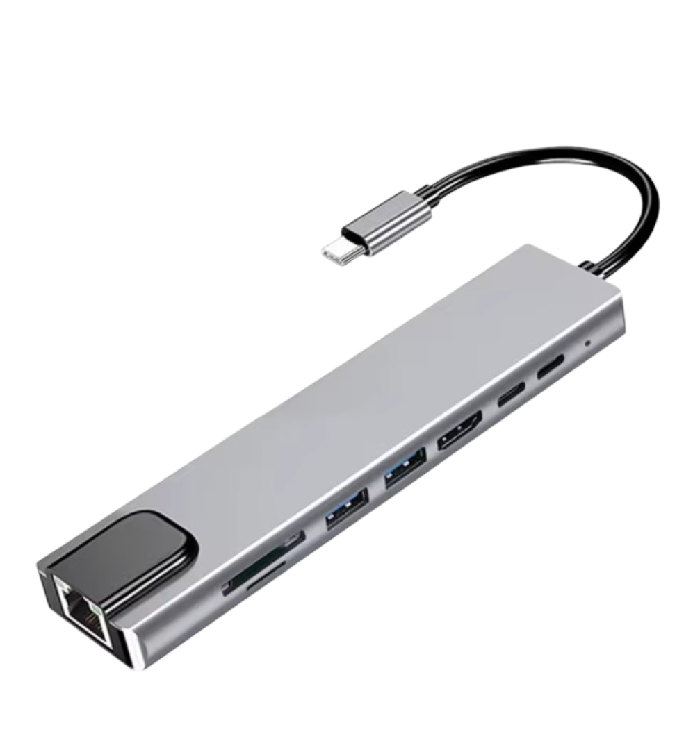 Adaptador Hub USB 8 en 1 tipo C 1