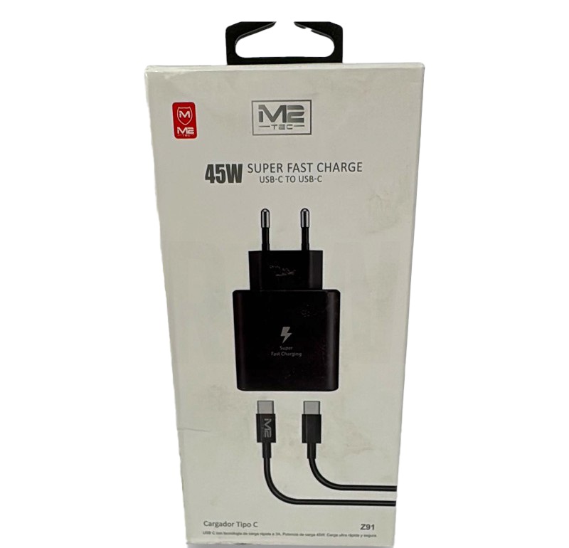 Cargador 45W Tipo C Alta Potencia M2 Negro 1