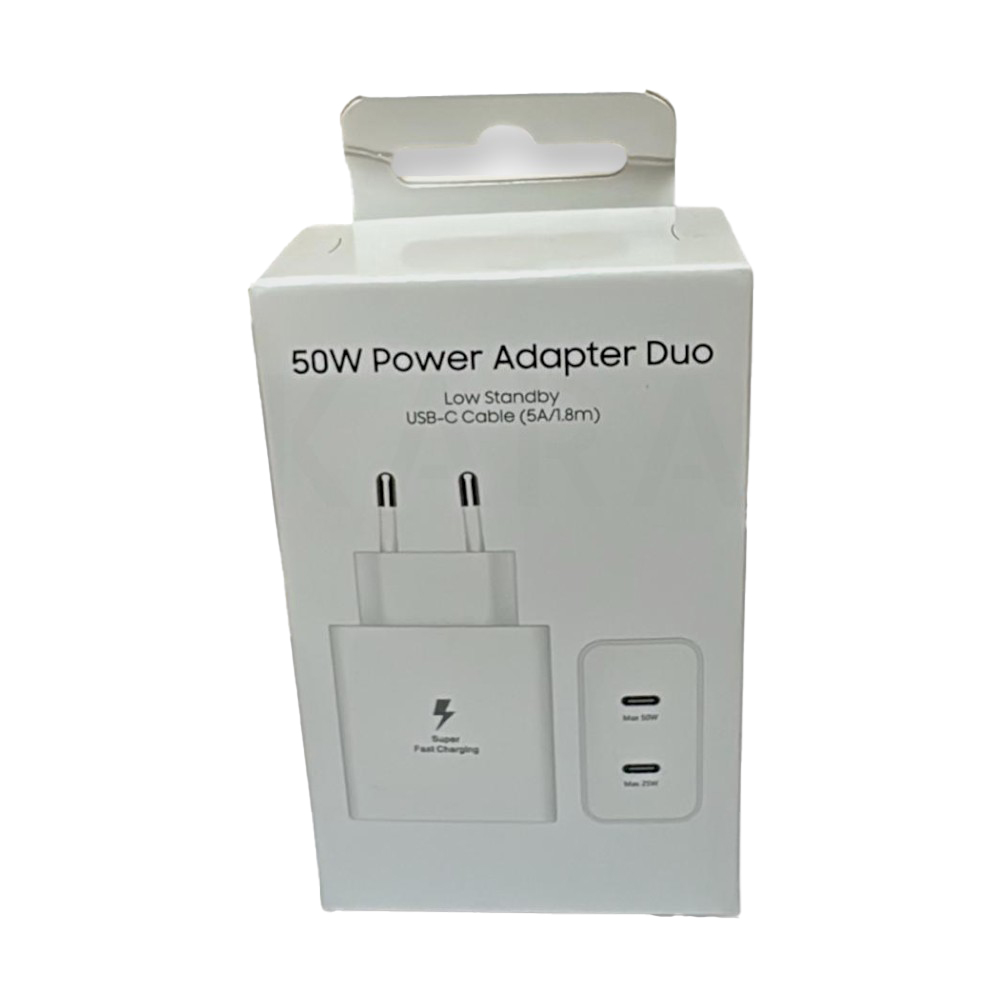 Cargador Doble 50W USB-C con Cable Alta Potencia 5A 1,8 m 1