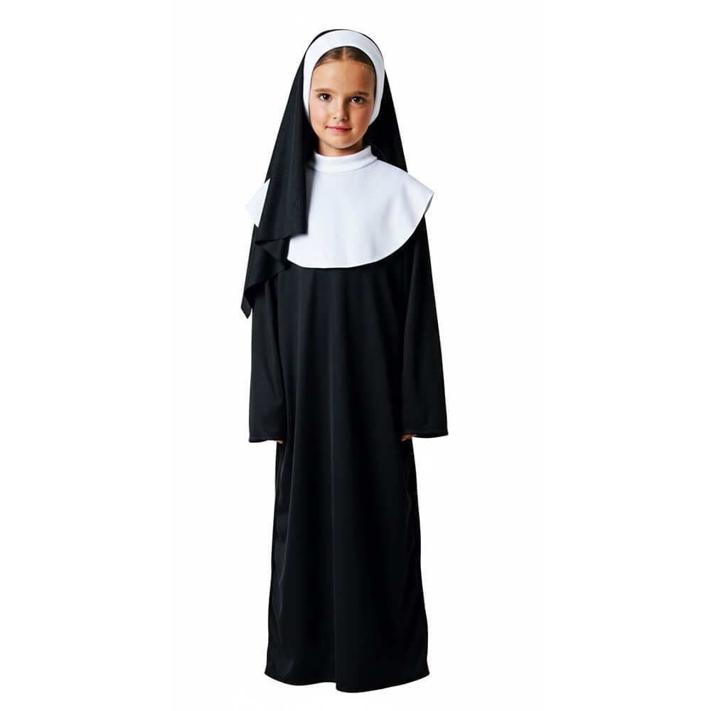 Disfraz de Monja Infantil – Hábito Tradicional con Velo 1