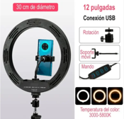 miniatura Aro de Luz LED 12” con Soporte para Móvil 2