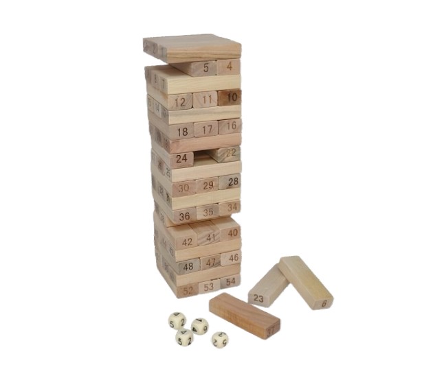 Juego de Bloques de Madera Natural 54 Piezas 1