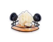 miniatura Estante Esquinero con Ventosa de Bambú y Metal 20x20x12,5cm 3