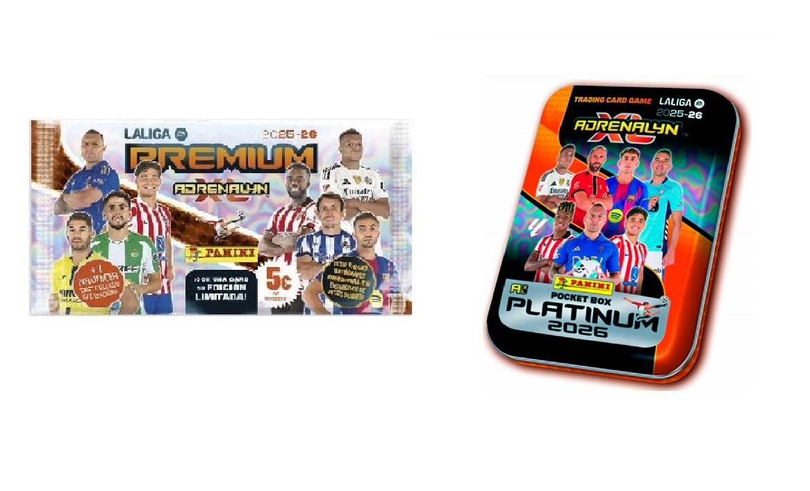 Sobre Premium + Pocket Box Platinum Lata Pequeña Adrenalyn XL LaLiga EA Sports 2025 26 Colección Panini