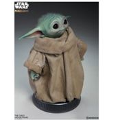 miniatura Figura Estatua Sideshow The Mandalorian Baby Yoda El Niño Grogu a Tamaño Real 3
