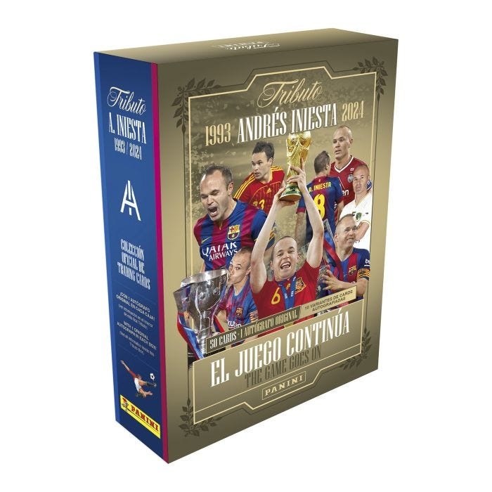 Caja Tributo Andrés Iniesta El Juego Continúa Precintada Firma Asegurada Panini 1