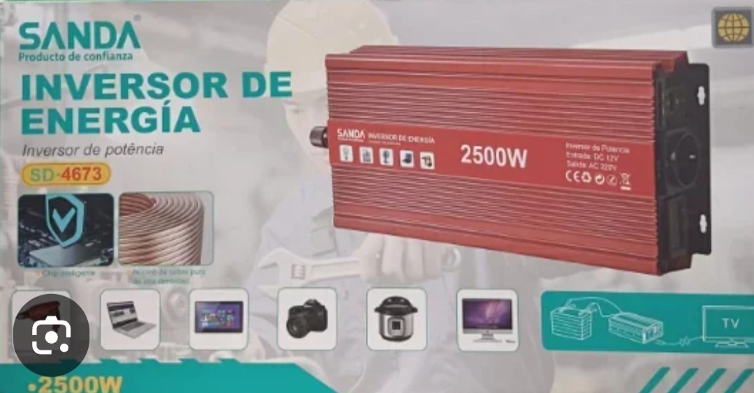 Inversor voltaje SD-4673 2500 W 12V a 230V