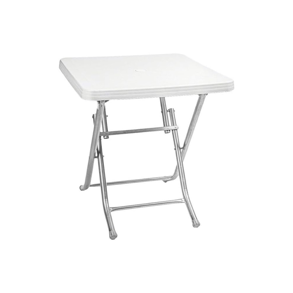 Mesa Plegable Interior y Exterior Acero y Resina 70x70x75cm