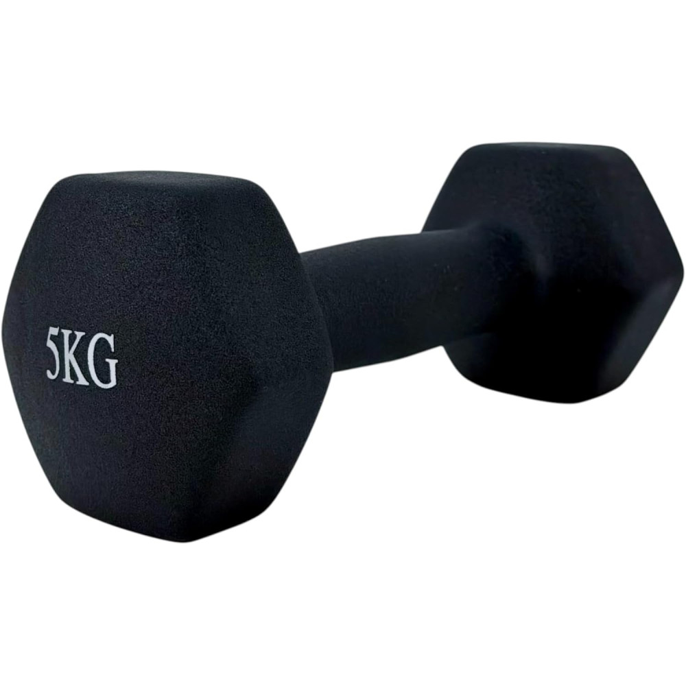 Mancuerna pesa de 5kg en acero cubierta de vinilo suave y antideslizante
