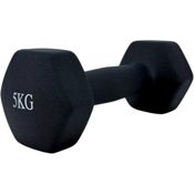 miniatura Mancuerna pesa de 5kg en acero cubierta de vinilo suave y antideslizante