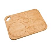 miniatura Tabla de servir y picar Bambú con asa Grabada con secciones