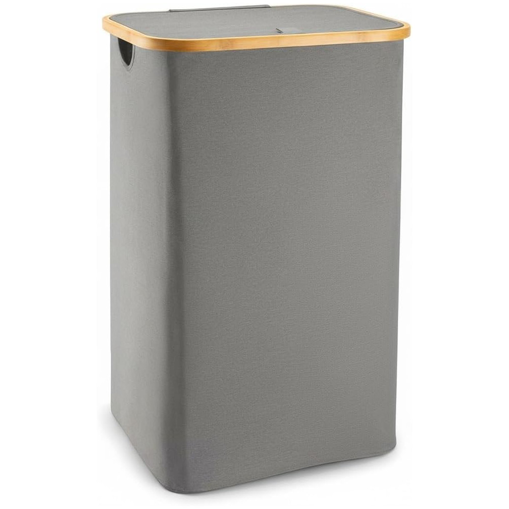 Cesto de ropa con Tapa Pongotodo Bambú y tejido Oxford 100L