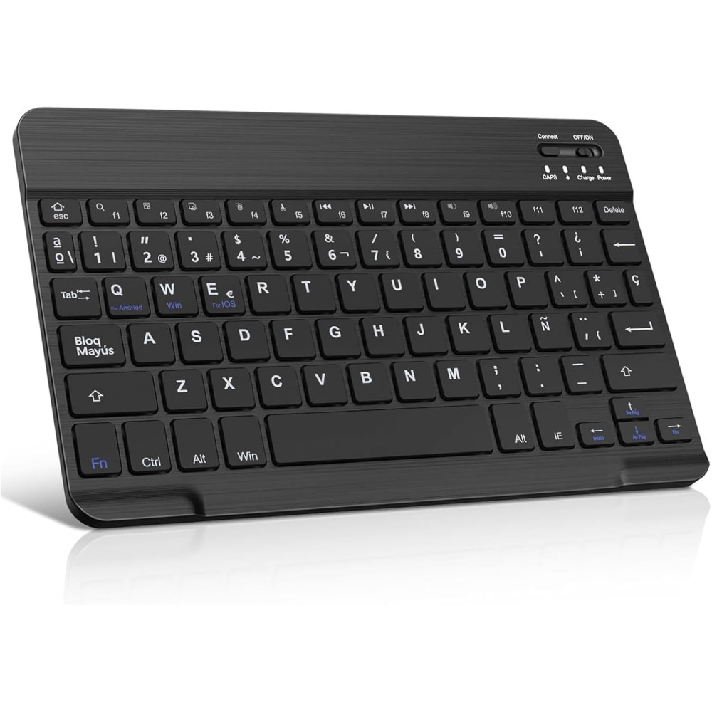 Teclado Español Ñ Bluetooth Inalámbrico para iOS Android y Windows 10 Pulgadas