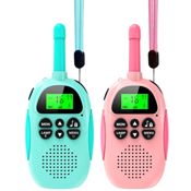 miniatura Juego 2 Walkie Talkies infantiles Recargables con LCD Pantalla VOX