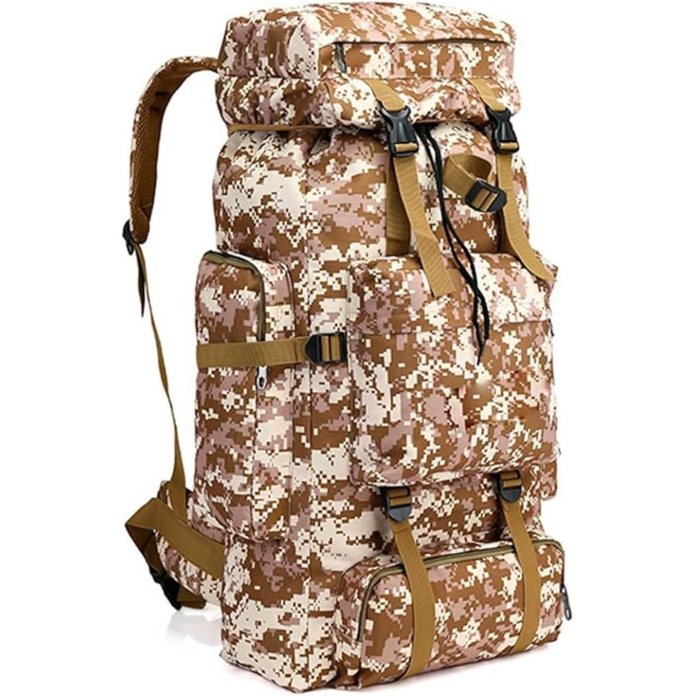Mochila Impermeable Camuflaje pixelado Senderismo 80L