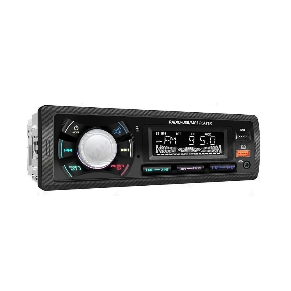 Radio para Coche Bluetooth FM 50Wx4 Control de Voz Manos Libres