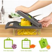 miniatura Cortador de Verdura Manual 14 en 1 Cuchillas de Acero Inoxidable 5