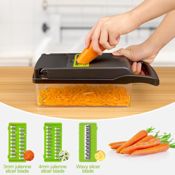 miniatura Cortador de Verdura Manual 14 en 1 Cuchillas de Acero Inoxidable 4