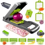 miniatura Cortador de Verdura Manual 14 en 1 Cuchillas de Acero Inoxidable 3