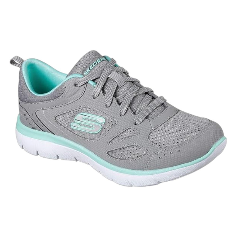 Imagen ZAPATILLAS SKECHERS SUMMINTS-SUITED GRIS TURQUESA 12982-GYTQ SNEAKER CASUAL MUJER