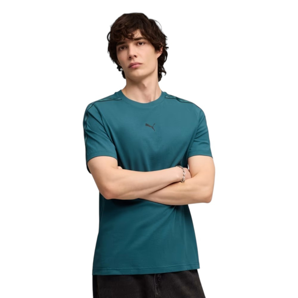 Imagen CAMISETA PUMA ESSENTIALS TAPE TEE VERDE EMERALD LOE 691693-41 HOMBRE TRAINING FITNESS