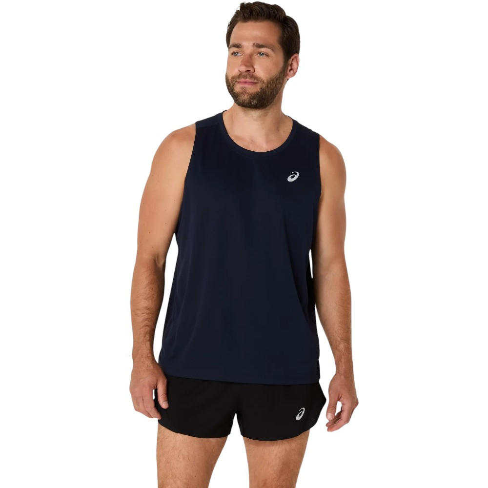 Imagen CAMISETA ASICS CORE SINGLET AZUL MARINO 2011D223-400 HOMBRE RUNNING TIRANTES
