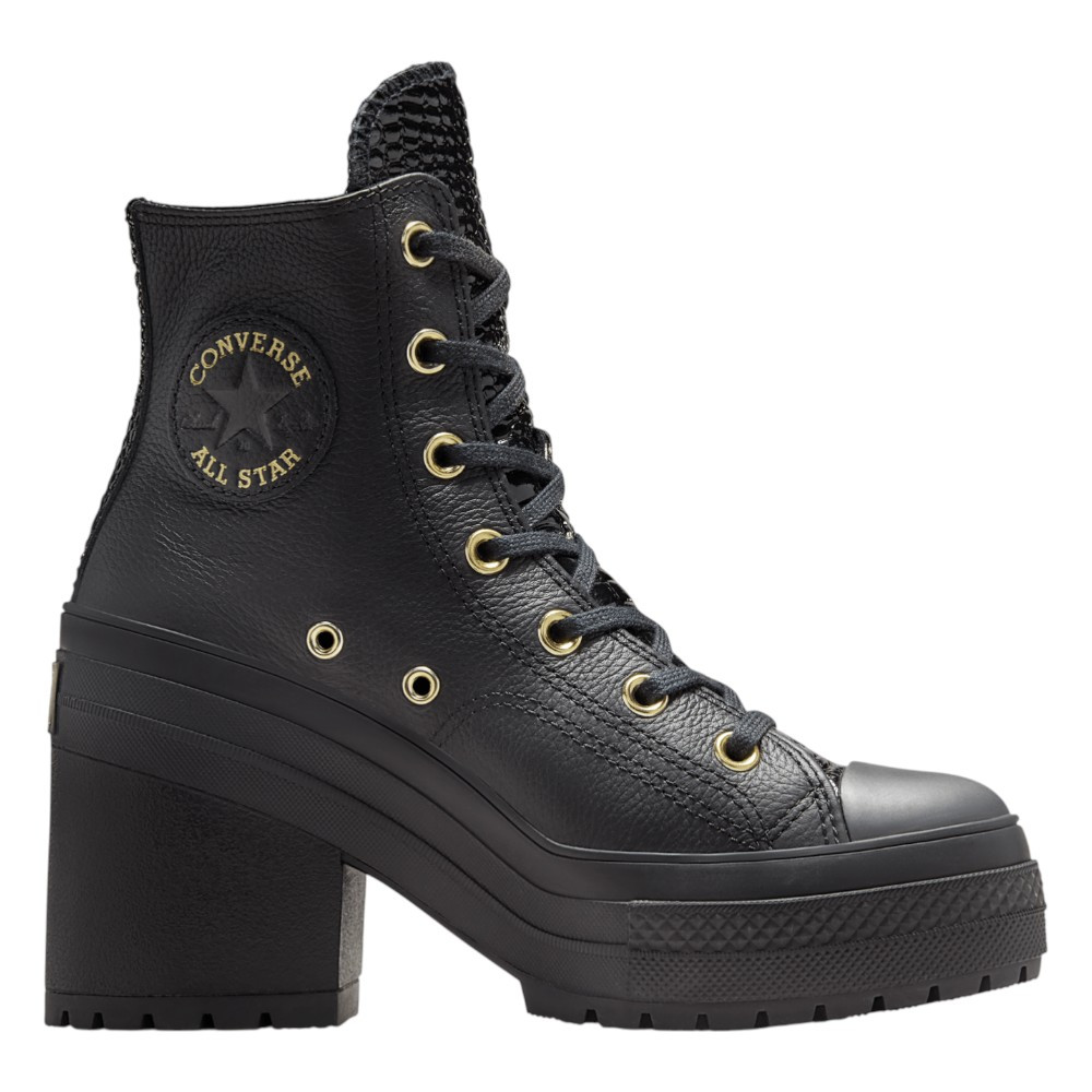 Imagen ZAPATILLAS CONVERSE CHUCK 70 DE LUXE HELL HI PIEL NEGRO A12346C ZAPATOS TACON MUJER