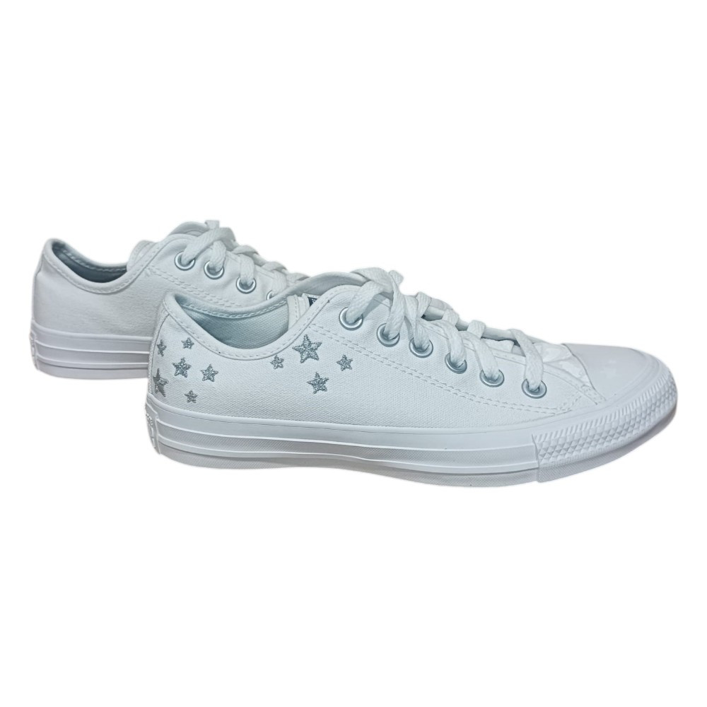 Imagen ZAPATILLAS CONVERSE CHUCK TAYLOR ALL STAR OX BLANCAS ESTRELLAS A02175C-ST CASUAL MUJER