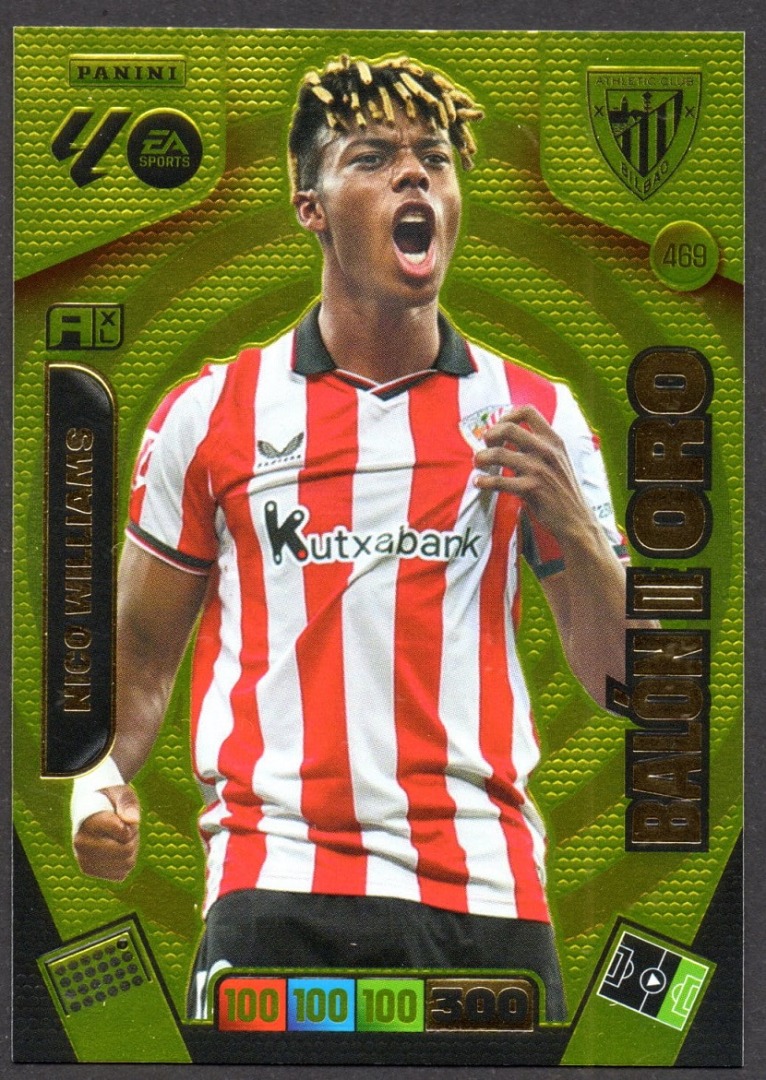 Balón de Oro #469 Nico Williams 2025-26 Cromo Panini Adrenalyn XL La Liga 25/26