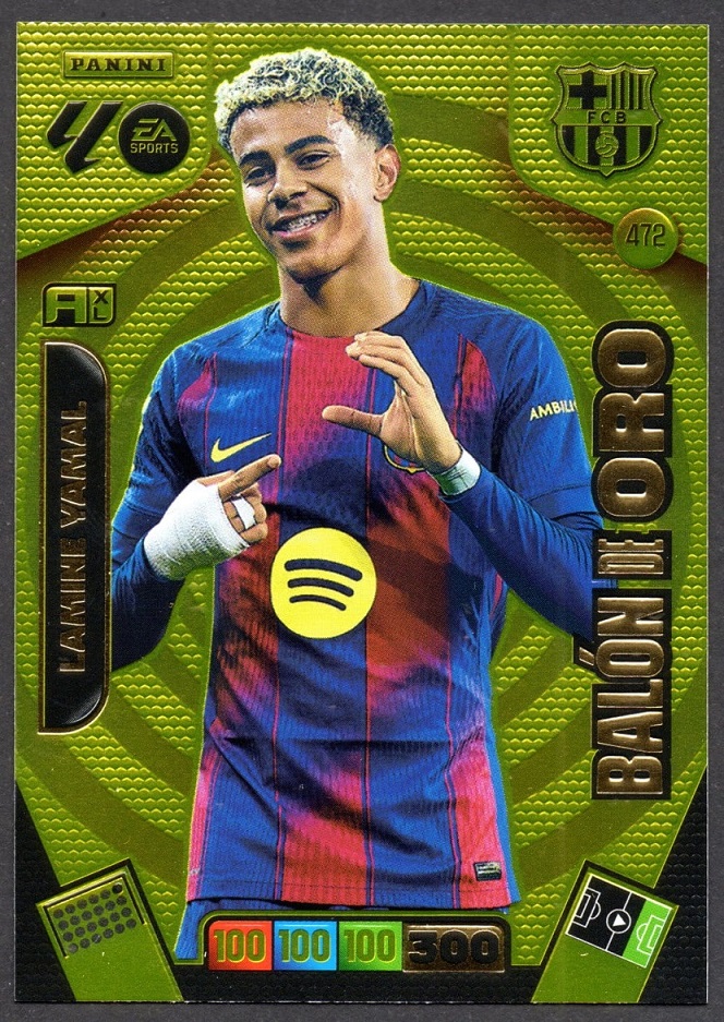Balón de Oro #472 Lamine Yamal 2025-26 Cromo Panini Adrenalyn XL La Liga 25/26