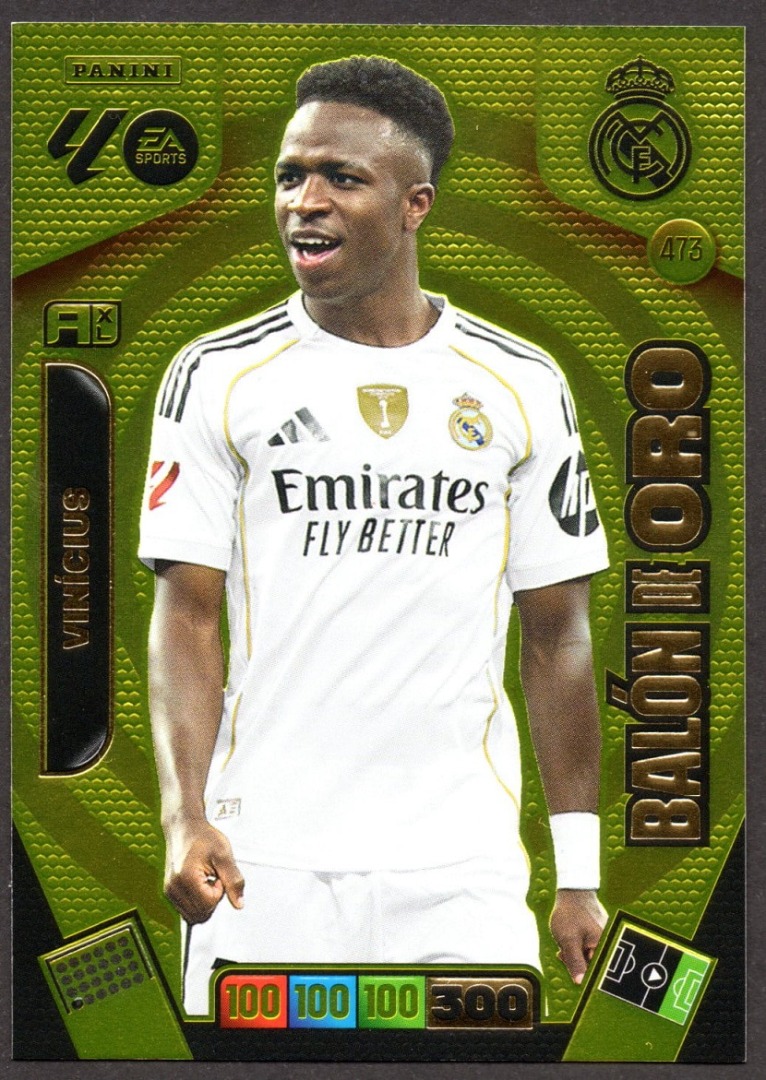 Balón de Oro #473 Vinícius 2025-26 Cromo Panini Adrenalyn XL La Liga 25/26