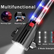 miniatura Linterna Solar Banco de energía Martillo y Corte emergencia cinturón de vehículo 4