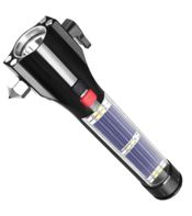 miniatura Linterna Solar Banco de energía Martillo y Corte emergencia cinturón de vehículo 1