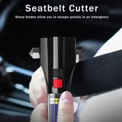 miniatura Linterna Solar Banco de energía Martillo y Corte emergencia cinturón de vehículo 3