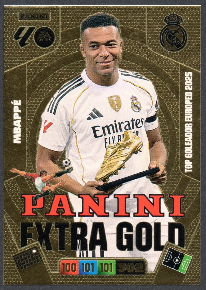 Extra Gold Kylian Mbappé 2025-26 Cromo Panini Adrenalyn XL La Liga 25/26