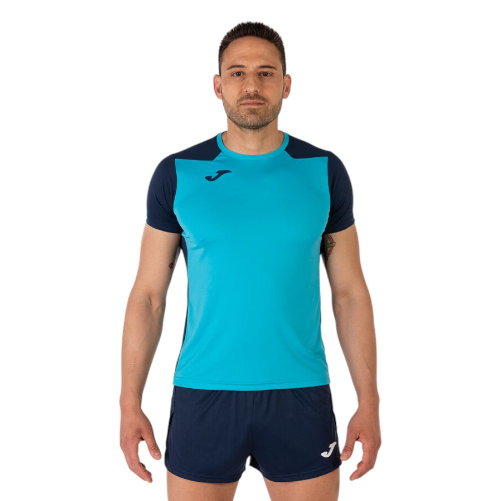 Imagen CAMISETA JOMA RECORD II TURQUESA FLUOR MARINO 102223-013  HOMBRE RUNNING