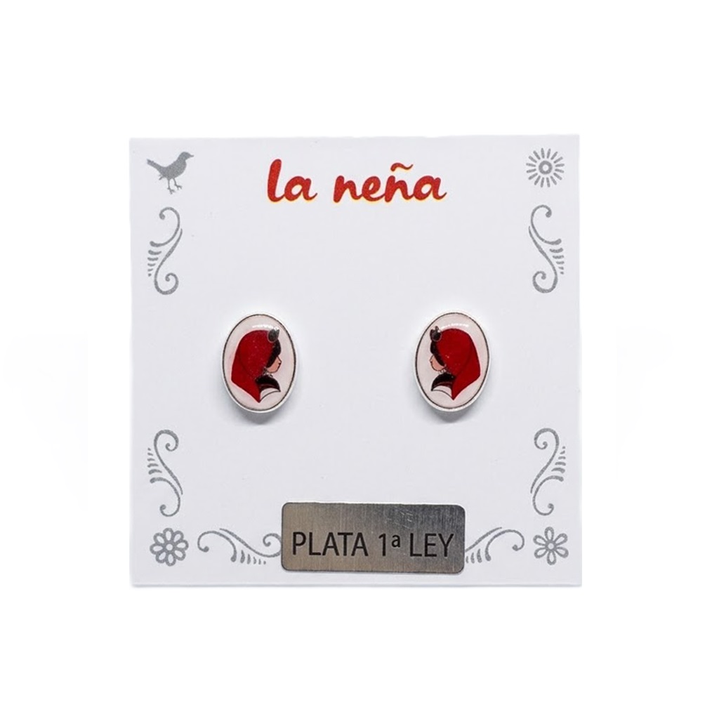 La Neña Pendientes de presión Rojo