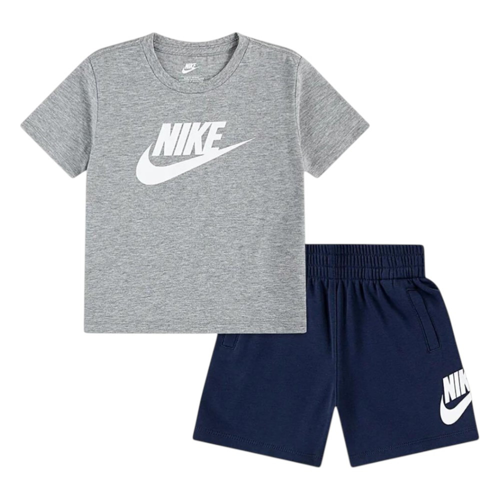 Imagen CHANDAL NIKE NKN CLUB TEE AND SHORT SET AZUL MARINO GRIS 66L596-UJL CONJUNTO CORTO NIÑO NIÑA