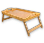 miniatura Bandeja para Comida con Soporte Plegable Bambú 44x27x19cm 1