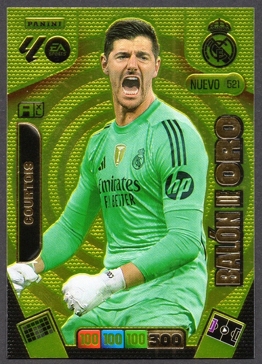 Nuevo Balón de Oro 521 Courtois 2025-26 Cromo Panini Adrenalyn XL La Liga 25/26 2ª Edición