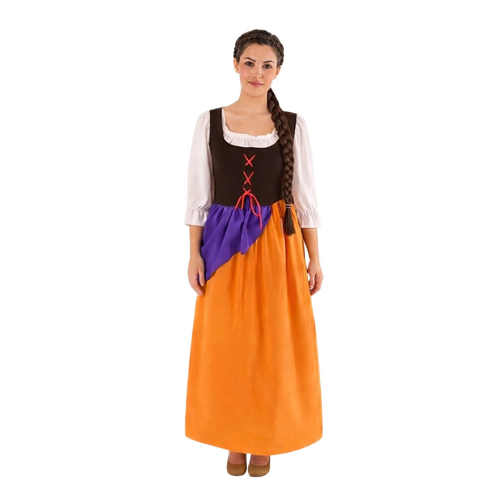 Disfraz de Mesonera / Campesina Medieval con Delantal y Gorro Adulto 1