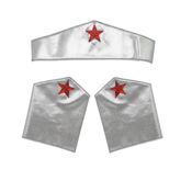 miniatura Conjunto de Tiara y Brazaletes Plateados para Princesa o Heroína 1